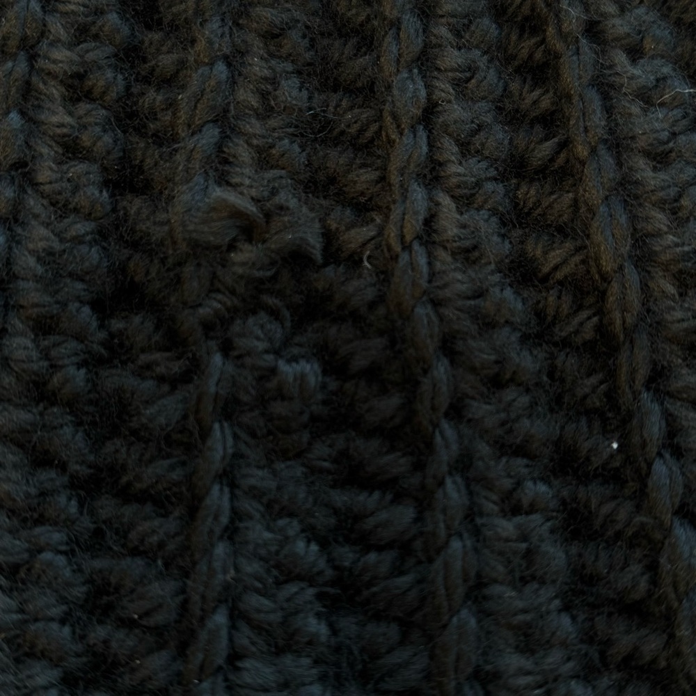Chunky Black Hand Crocheted Beanie - Picture 2 of 5